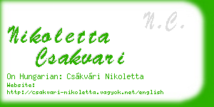 nikoletta csakvari business card